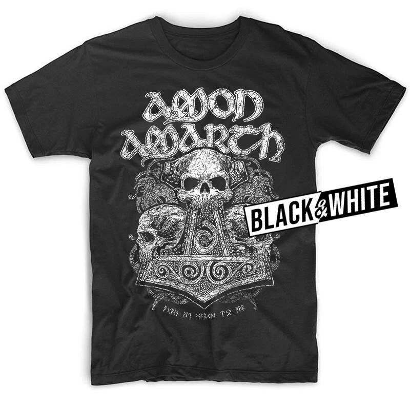 Amon Amarth Skull album T shirt BLACK WHITE sizes S-5XL L