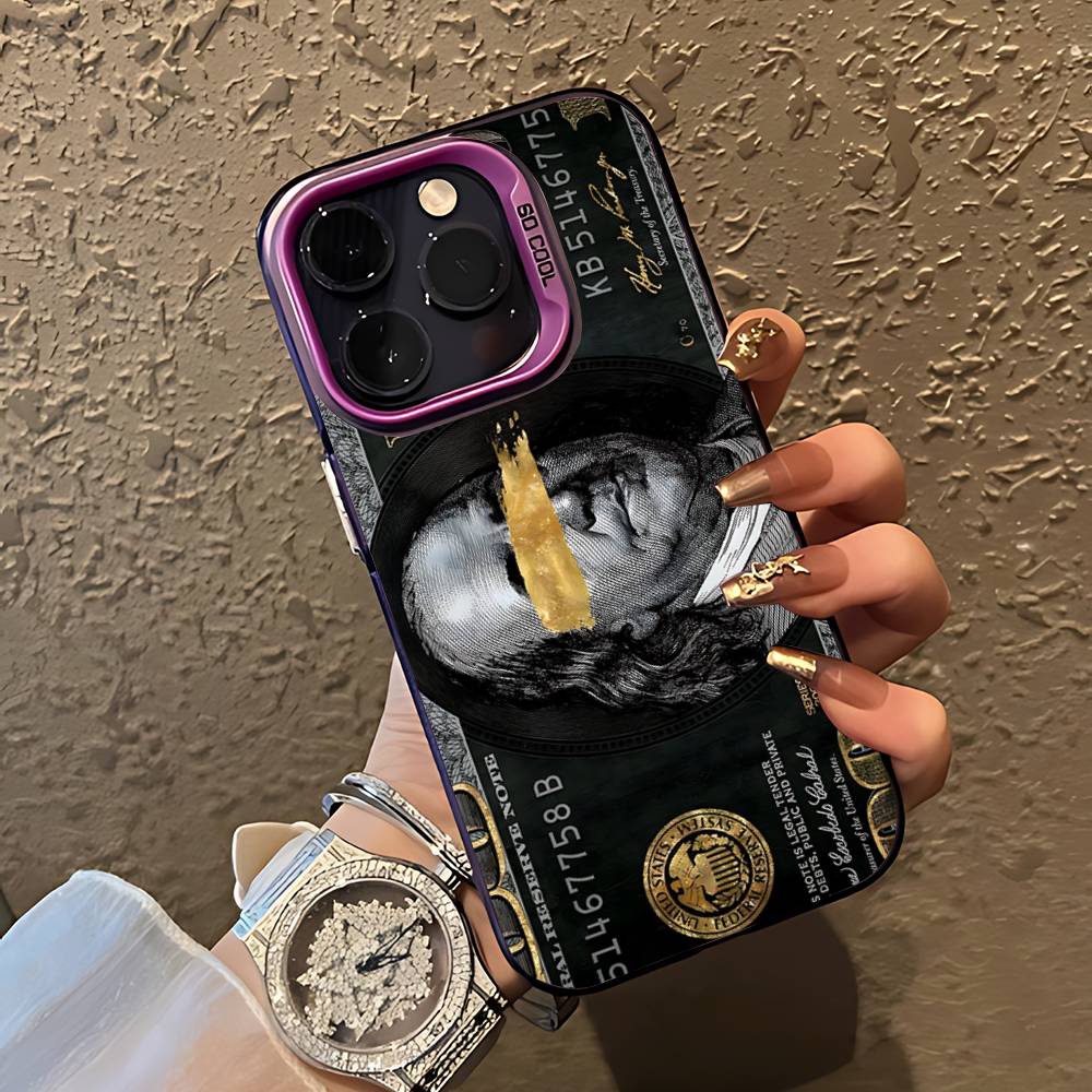 Cool 100 Dollar Bank Note Silver Shockproof Back Cover: Colorful Slim Phone Case For IPhone 17,16,15,14,13,12,11 Pro Max, Plus