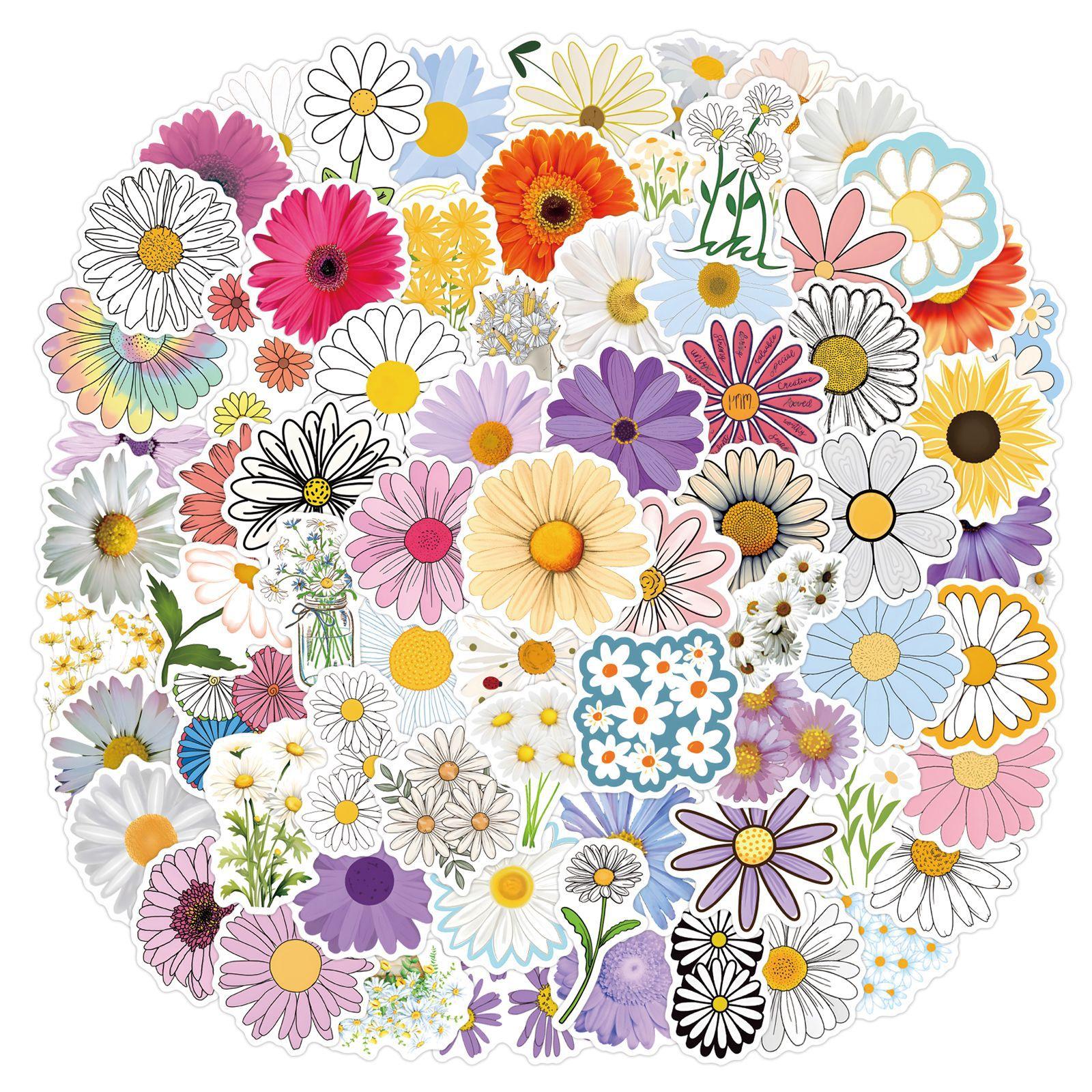 

110 Новых наклеек с граффити в виде ромашек, декоративные наклейки для скейтборда, чемодана, водонепроницаемые