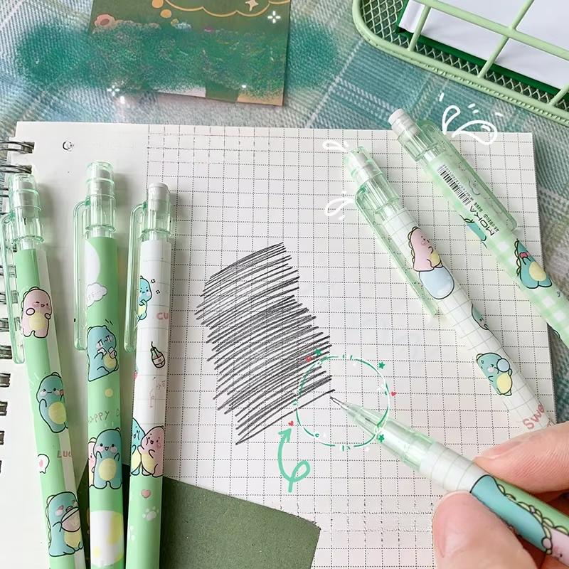 Automatisk Blyertspenna Förpackad Tecknad Aktivitetsblyertspenna Elev Söt Kreativ Tryckpenna Skolmaterial med Radergummi Gåva