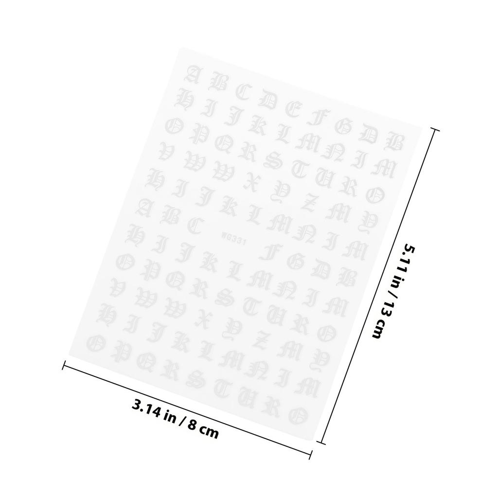 5 Sheets Nail Art Stickers Alphabet Letter Decals for Nails Beginner Friendly DIY Nail Decoration PVC Safe Easy To Use Supplies