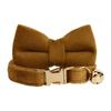 Light Coffee Velvet Pet Collar Cat Collar Cute Bell Cat Collar Scarf
