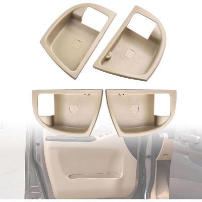 FZJDSD 4Pcs Beige Left and Right Inside Door Handle Frame Cover Bezel Compatible with Hyundai Santa Fe 2007 2008 2009 2010 2011 2012 Replace