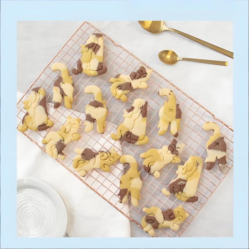 New Diy Animal Creative Tooth Shape Cookie Cutters Mold Cute Cat Biscuit Mold For Children Bakeware Cookie Stamp Baking Tools