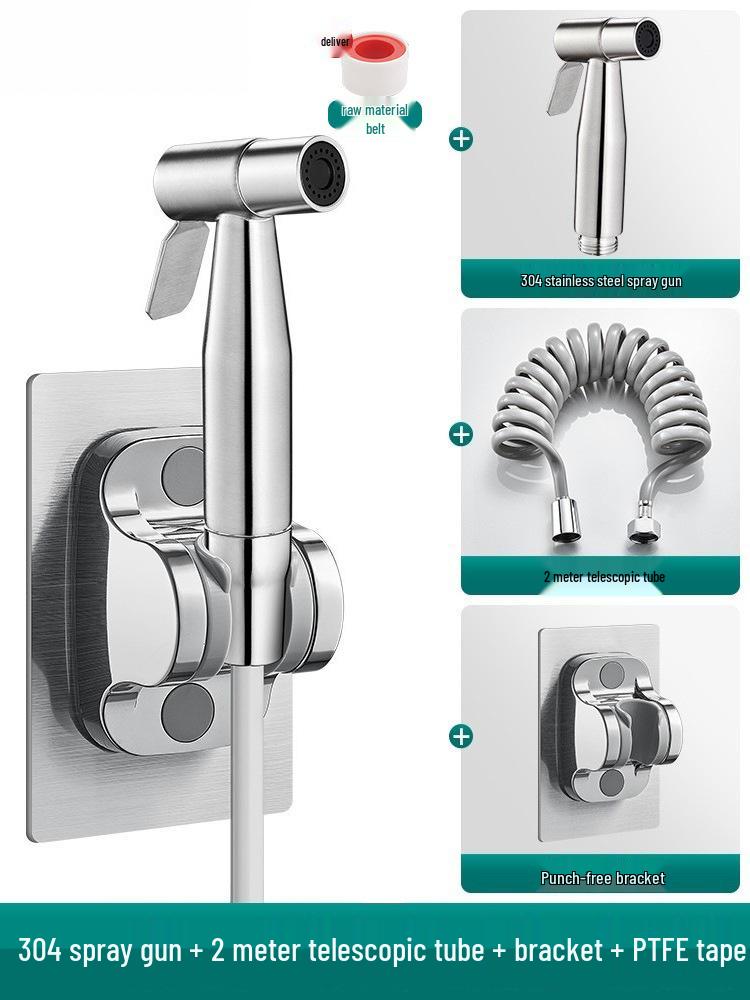 German Bidet Spray Gun Set: Toilet Faucet, Butt Washer, Shower Head & Water Booster Nozzle