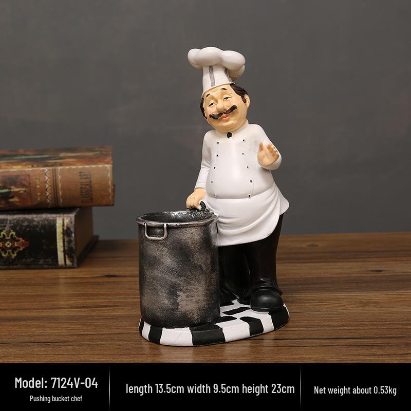 

Ретро Американский Шеф-повар Смола Орнамент: Стильный настольный декор для дома, ресторана или кафе