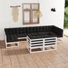 Day and Night - Day and Night 9-piece Garden Furniture Set with White Pine Wood Cushions