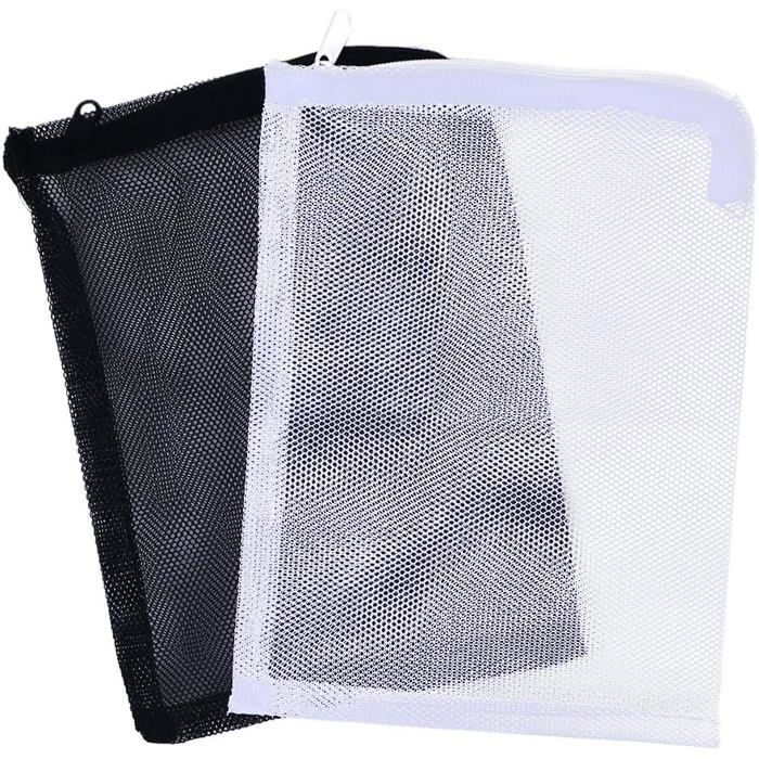 Sac filtre aquarium 15 x 20 cm en nylon – lot de 10 sacs à maille fine réutilisables (blanc et noir)