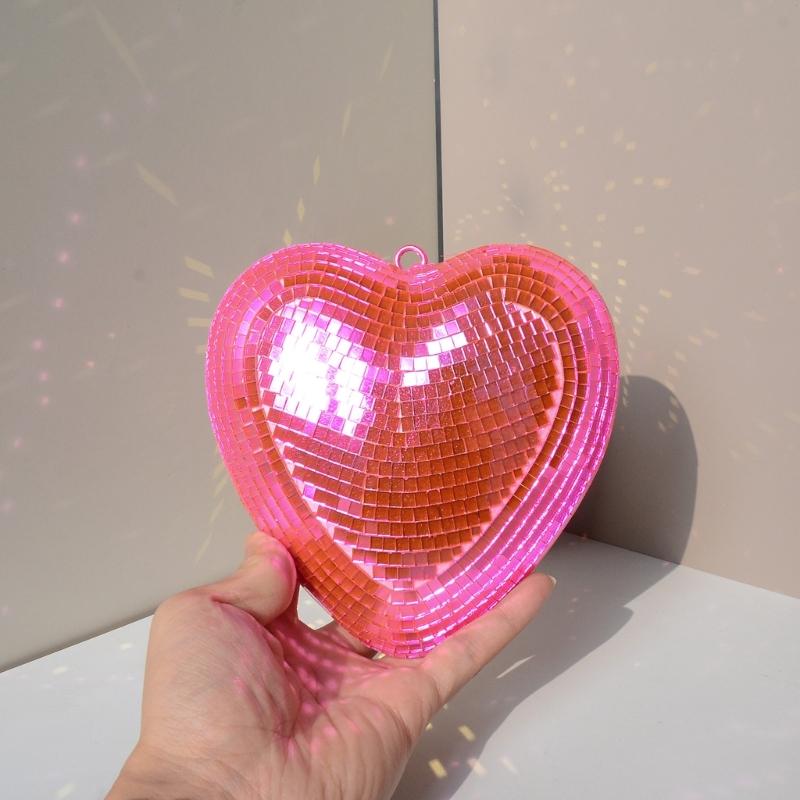 Funkelnde Glasherz-Dekoration Handgefertigtes Liebesherz Glas-Hängeornament Für Schlafzimmer Wohnzimmer Valentinstagsgeschenk
