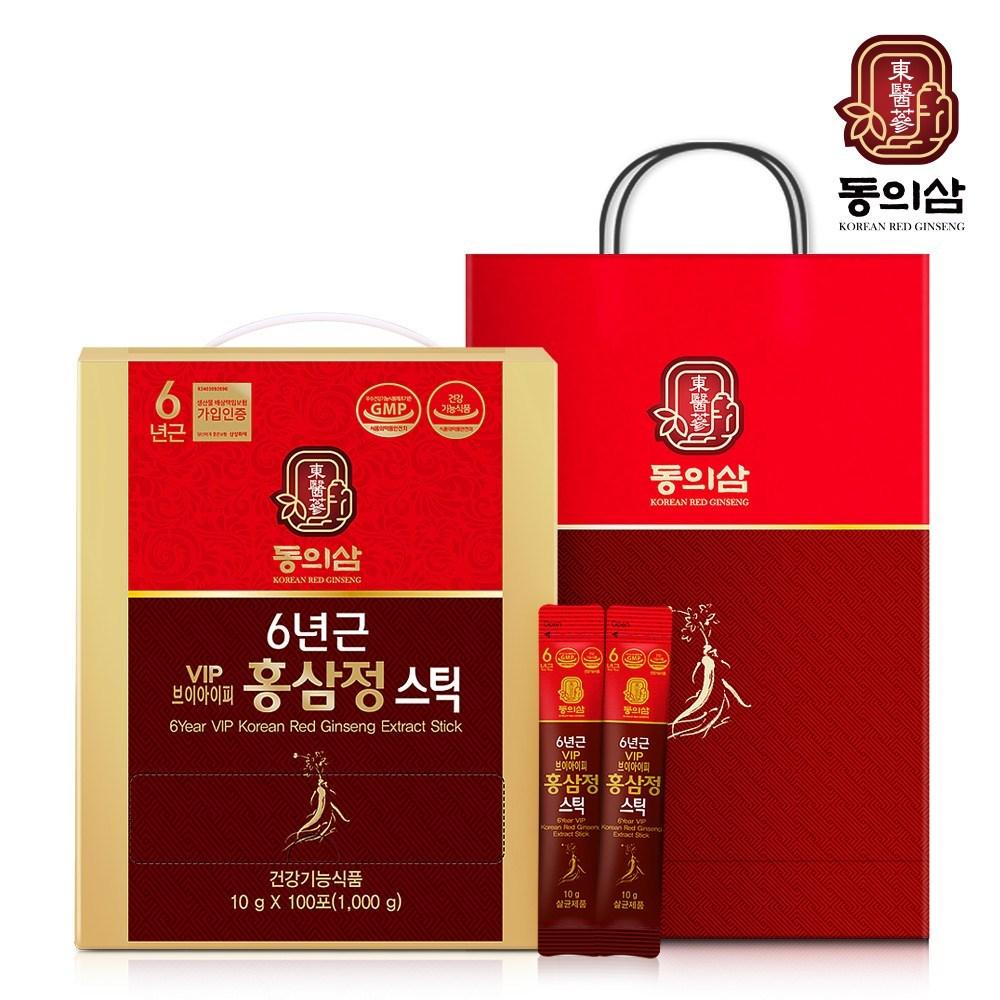 Donguisam 6-Year-Old VIP Red Ginseng Extract Sticks (100 Packets) 100 Servings 1 Pcs