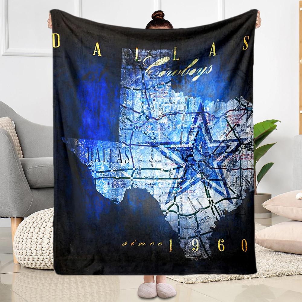 Dallas Cowboys Helmet Blankets Are Suitable for Living Rooms, Bedrooms, Camping, and Other Places, Making Them an Ideal Choice for Gifts.