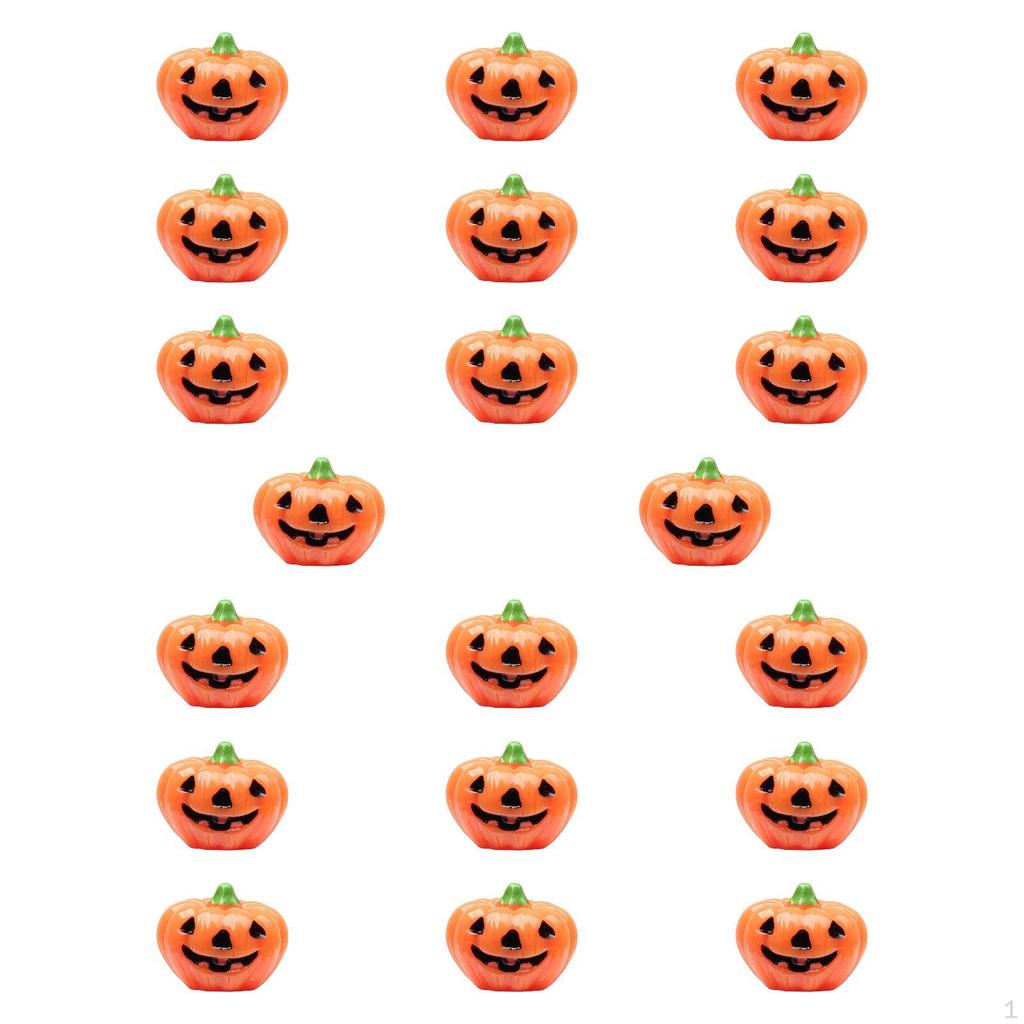 20 Pieces Halloween Miniature Pumpkin Figurines Desktop Ornament Resin Sculptures Crafts