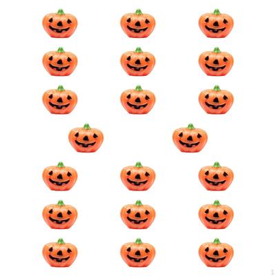20 Pieces Halloween Miniature Pumpkin Figurines Desktop Ornament Resin Sculptures Crafts