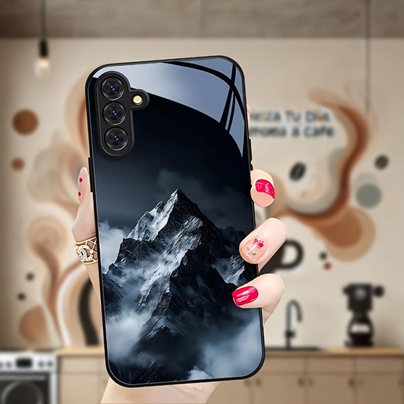 Realistic snow-capped mountain electroplated glass phone case for Samsung Galaxy S26 S25 S24 S23 S22 S20FE Ultra Plus drop Cover