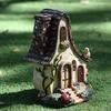 Feenhaus Groß Rustikal Miniatur Garten Villa Häuschen Harz Feengarten Dekoration Miniatur Wälder Zwergenhütte Haus Behausungen