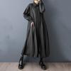 Long Sleeve Oversized Cotton Vintage Black Casual Loose Autumn Spring Trench Coat for Women Outerwear