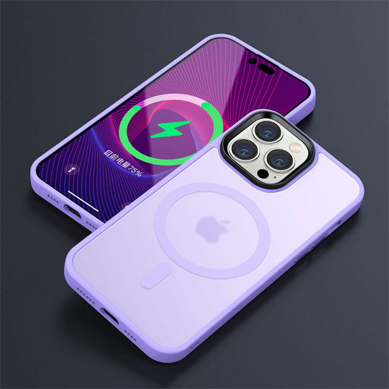 Luxury Magnetic for Magsafe Wireless Charging Phone Case for IPhone 14 13 12 11 Pro Max Plus Transparent Matte Shockproof Cover
