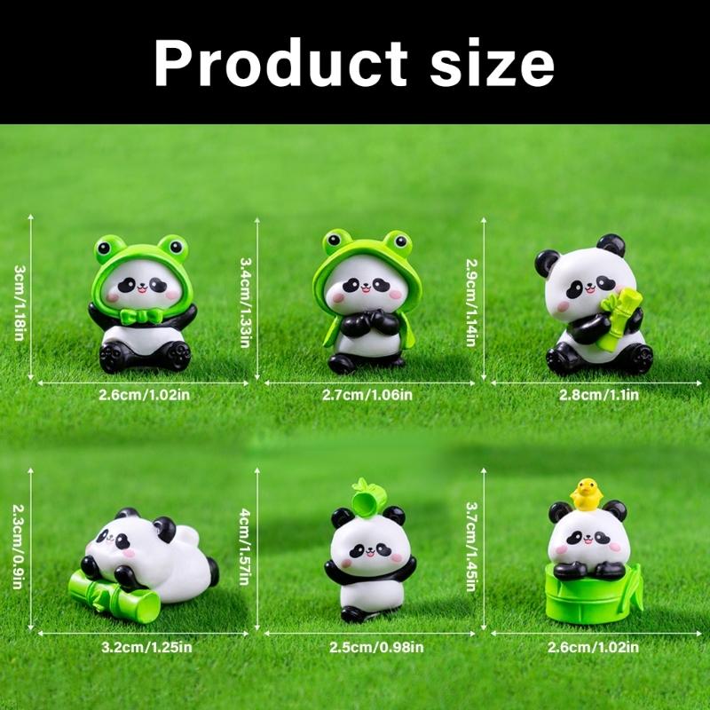 Quirkys Panda Sculptures Compactly Vehicle Dashboards Decorations Desktop Miniature Garden Design Animal Figures Display