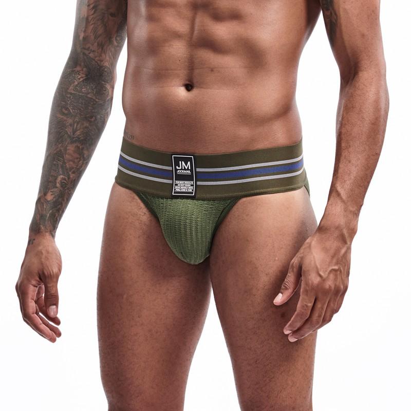 

Трусы JOCKMAIL, модное сексуальное спортивное мужское нижнее белье с низкой талией, 2,7 дюйма, очень широкий пояс, трусы из смешанных материалов, повседневные повседневные клубные шорты для вечеринок M армия зеленый