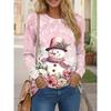 Womens Round Neck Pullover Sweatshirt With 3D Christmas Tree Print Casual Comfort Fit 2025