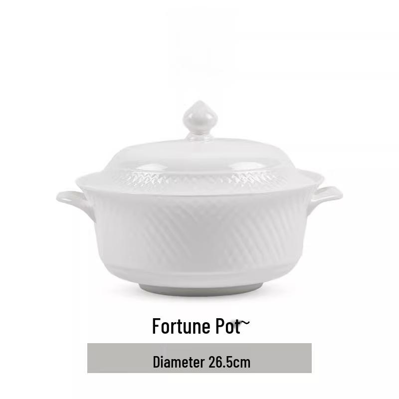 Mo De Lanka Pure White Ceramic Casserole Pot