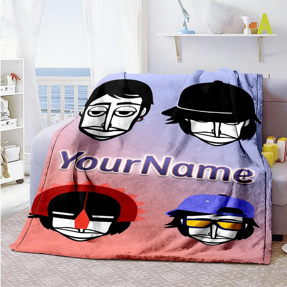Incredibox Customize Your Name Blanket Lightweight Customizable Blanket Ultra-Soft Suitable for Livingroom Picnics Seaside Bed All-Season Use