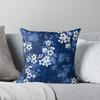 Sakura Blossom In Deep Blue Throw Cushions & Pillows Without Core