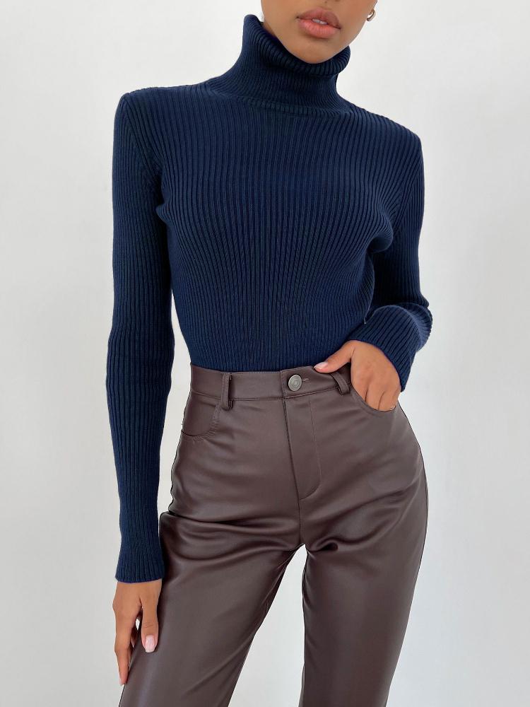 High-neck Sweater Knitted Base Layer, 2025 Knitted Sweater High-neck Pullover Sweater for Women