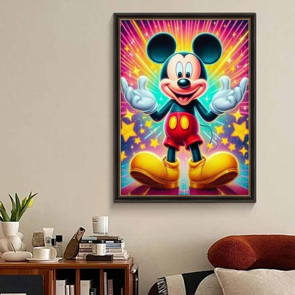 Full Round Diamond Painting Clever Mickey Art Rhinestone Picture Mosaic DIY 5D Cross Stitch Embroidery Home Decoration