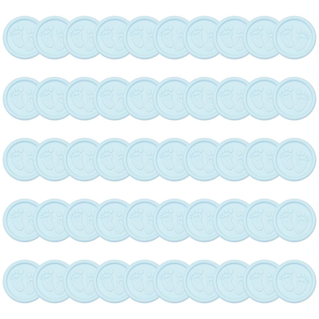 50Pieces Adhesive Wax Seal Sticker Featuring Infant Footprint Ideal for Party Invitations Card and Craft Projects