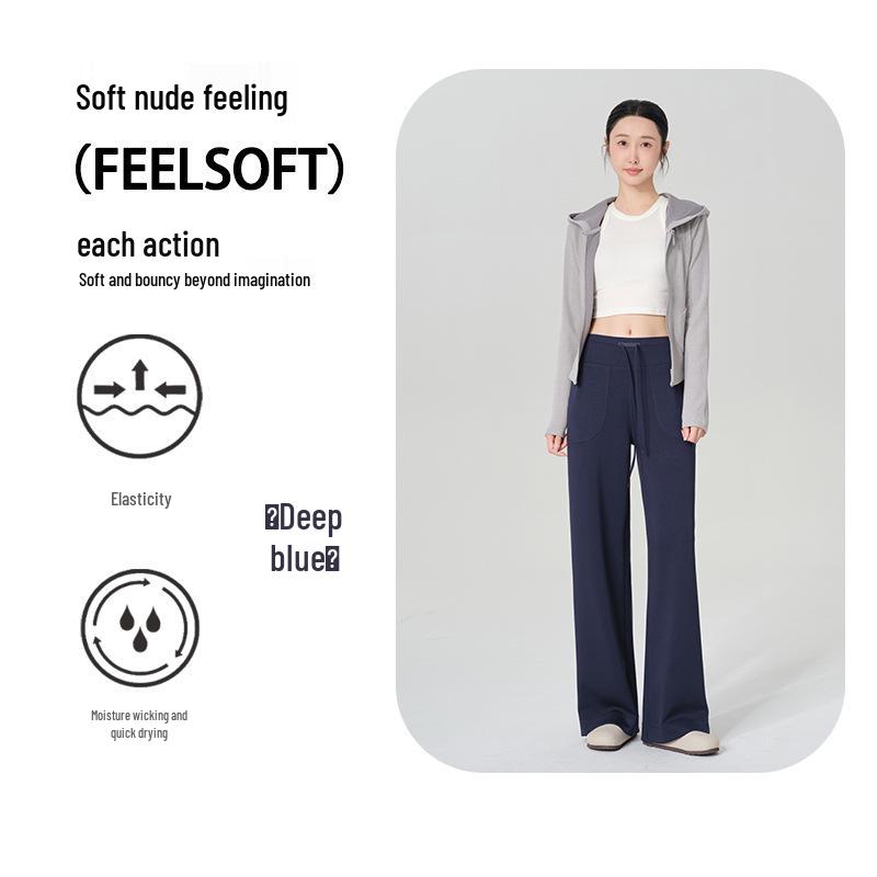 

High Waist Slimming Yoga Pants - Women s Flare Leg Elastic Casual Sports Pants M [90-105 lbs] темно-синього кольору