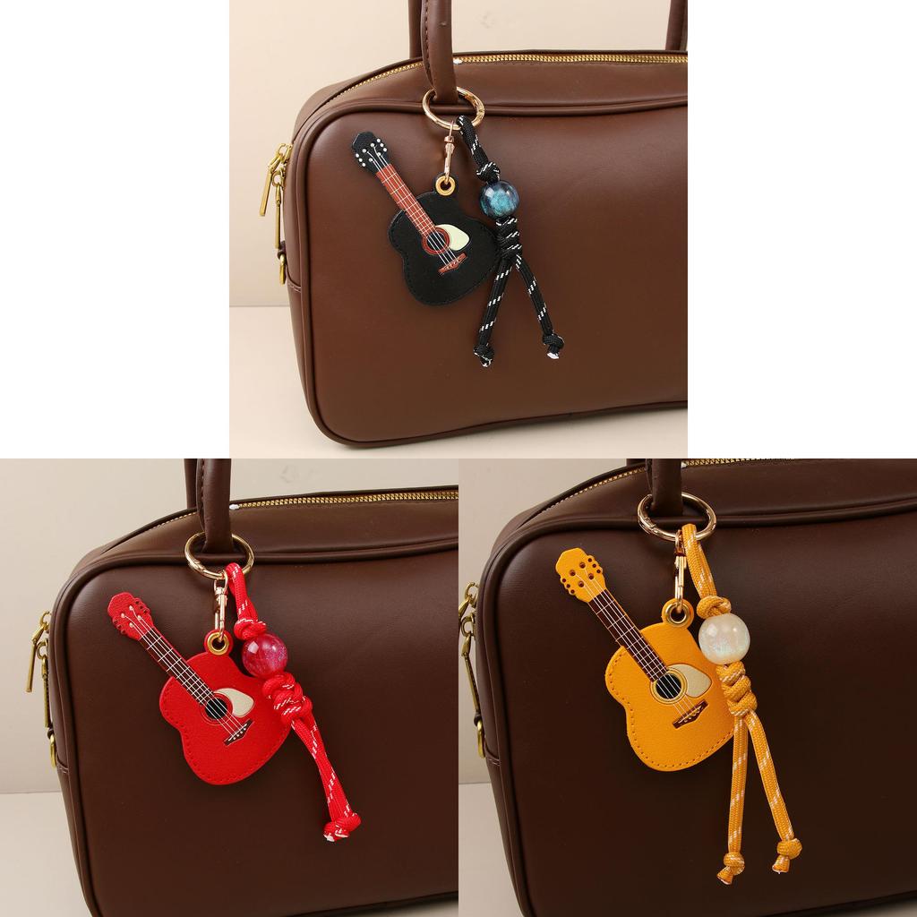Kreativer PU-Gitarren-Schlüsselanhänger Taschenanhänger Handgefertigter Anhänger Für Modefans