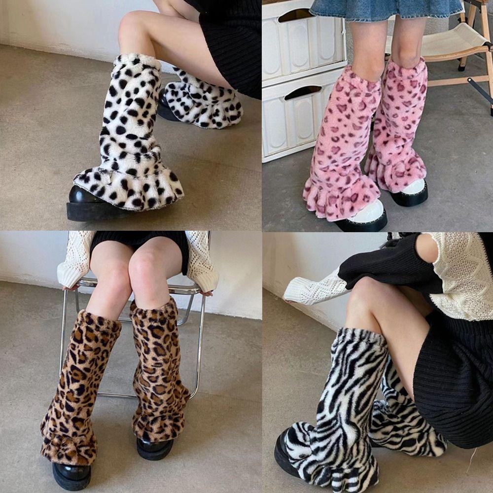 Plush Leg Warmers Winter Warm Y2K Foot Cover Kawaii Leg Cover  Lolita