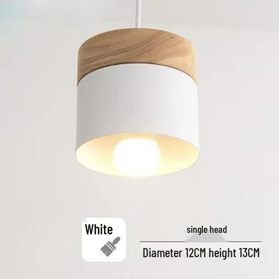Lampada a sospensione in ferro battuto stile nordico macaron, testa singola in bianco/grigio