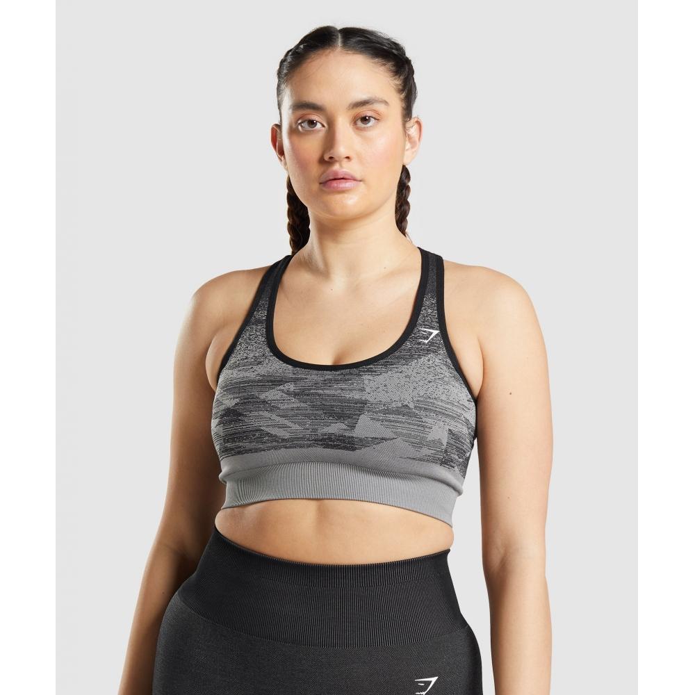 

Gymshark Adapt Ombre Seamless Sports Bra Triangle Black Print B2a1a Bbfk XS