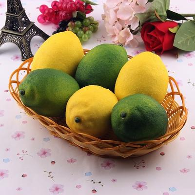3 Pezzi Limone Frutta Artificiale Finta Oggetto di Scena Teatrale Allestimento Decorazione Casa Limoni Finti