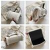 Fluffy Plush Crossbody Bag for Women Cute Square Shoulder Handbag with Magnetic Closure