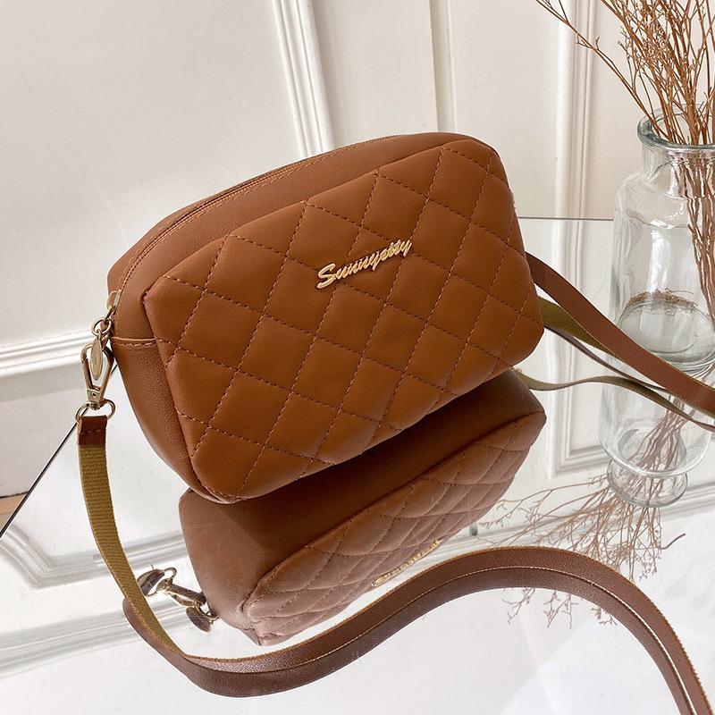 Borsa a Spalla Singola, Borsa a Tracolla con Motivo a Diamanti, Borsa alla Moda