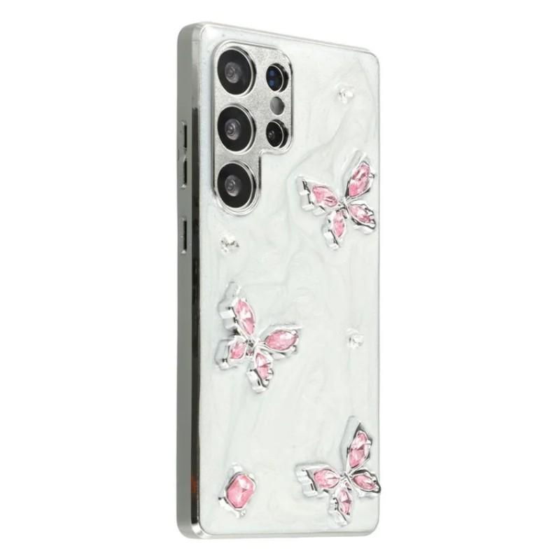 For Samsung Galaxy S25 Ultra Case WANLONFENG Electroplated Epoxy TPU+Acrylic Phone Cover with Tempered Glass