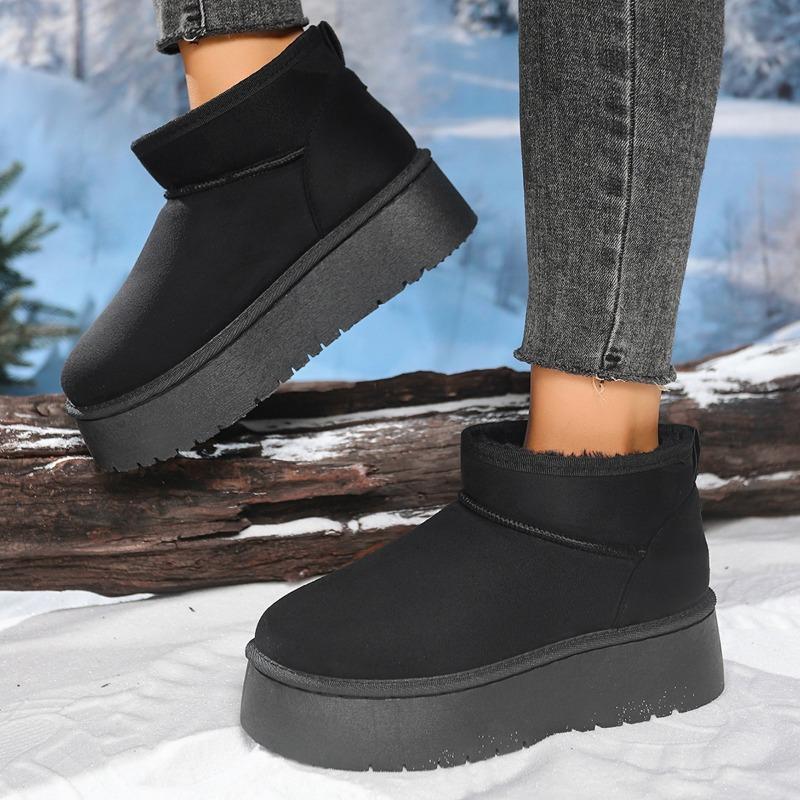 Mote 2025 NY Hot Selling Vinter Dame Korte Plysj Varm Snøstøvler Mote Flats Plattform Damesko Casual Nye Ankelstøvletter
