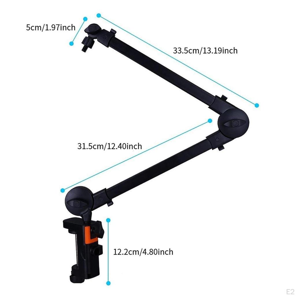 Arm Mic Holder Easily Install Professional Heavy Duty Adjustable for Studio Video Gaming Podcasting