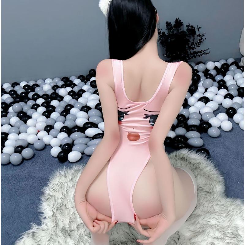 New Sexy Dead Library Water One-piece Open Crotch Uniform Two-dimensional Cartoon Tight One-piece Erotic Underwear