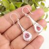 Natural Morganite Gemstone 925 Solid Silver Jewelry Zircon Women Earrings 1.86" CZE-7-13