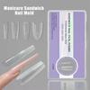 240PCS Sandwich Dual Nail Form Coffin Almond Nail Forms 14Size Reusable Top Bottom Forms Nail Art Extension Top Mold Bottom Mold