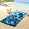 1PC Dolphin Beach Towel, Modern Square Sun Protection Lightweight Towel for Beach Pool Camping Travel, Holiday Essential Gift