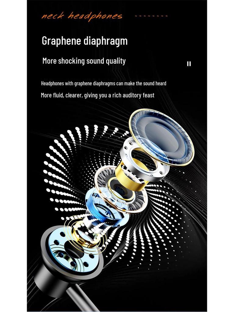 Cross-Border Sports Bluetooth Earphones: In-ear, Neck-Hanging, Heavy Bass, Long Battery Life