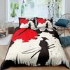 Soldier Duvet Cover Set Teens Boys Japanese-Style Warrior Bedding Set Comforter Cover Set Vintage Style Quilt Cover Full Size