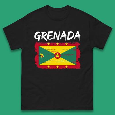Grenada Flag Distressed Grenadian Heritage Country In The Caribbean Mens Tee Top