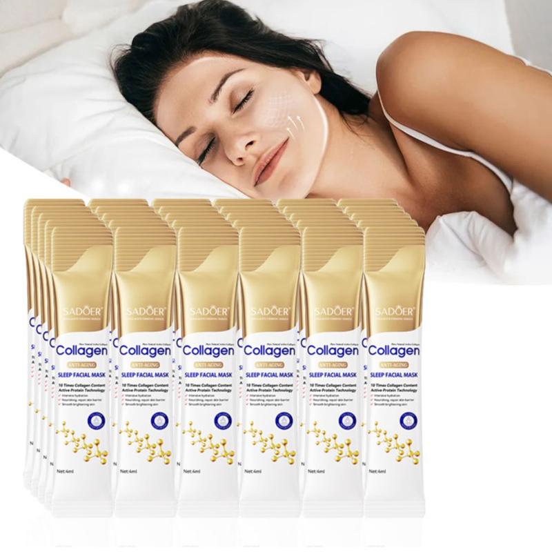 80pz SADOER Maschere Viso Notturne al Collagene Skincare Viso Idratante Illuminante Rassodante Idratazione Maschera Viso Cura della Pelle del Viso