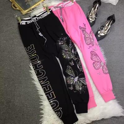 Pantalones deportivos de talla grande resistentes con perforación en caliente, cintura alta y mariposa, ajustados, para otoño e invierno, para mujer